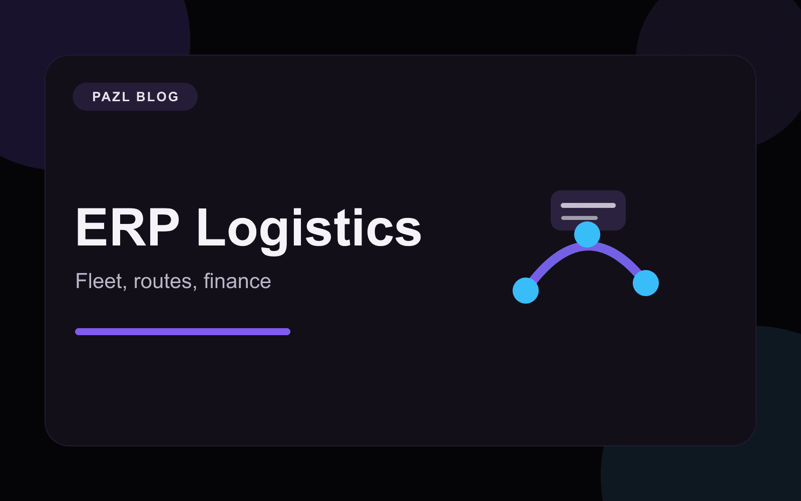 ERP for a logistics and transport company