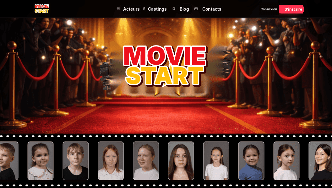 Plateforme de casting — capture d'écran