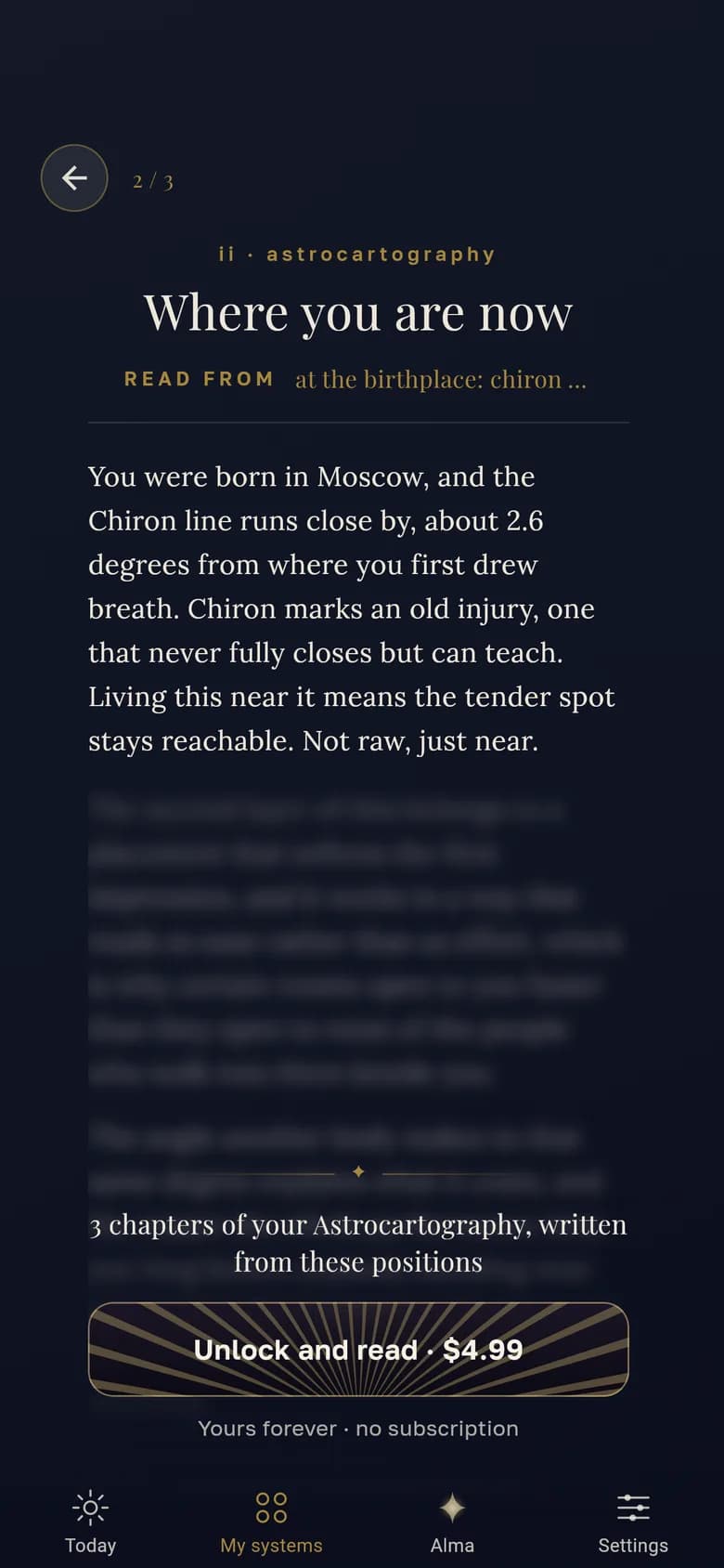 Astrocartography chapter “Where you are now”
