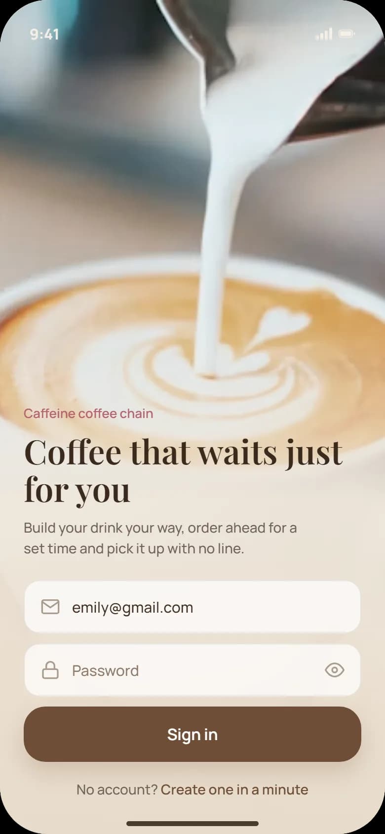Sign-in screen