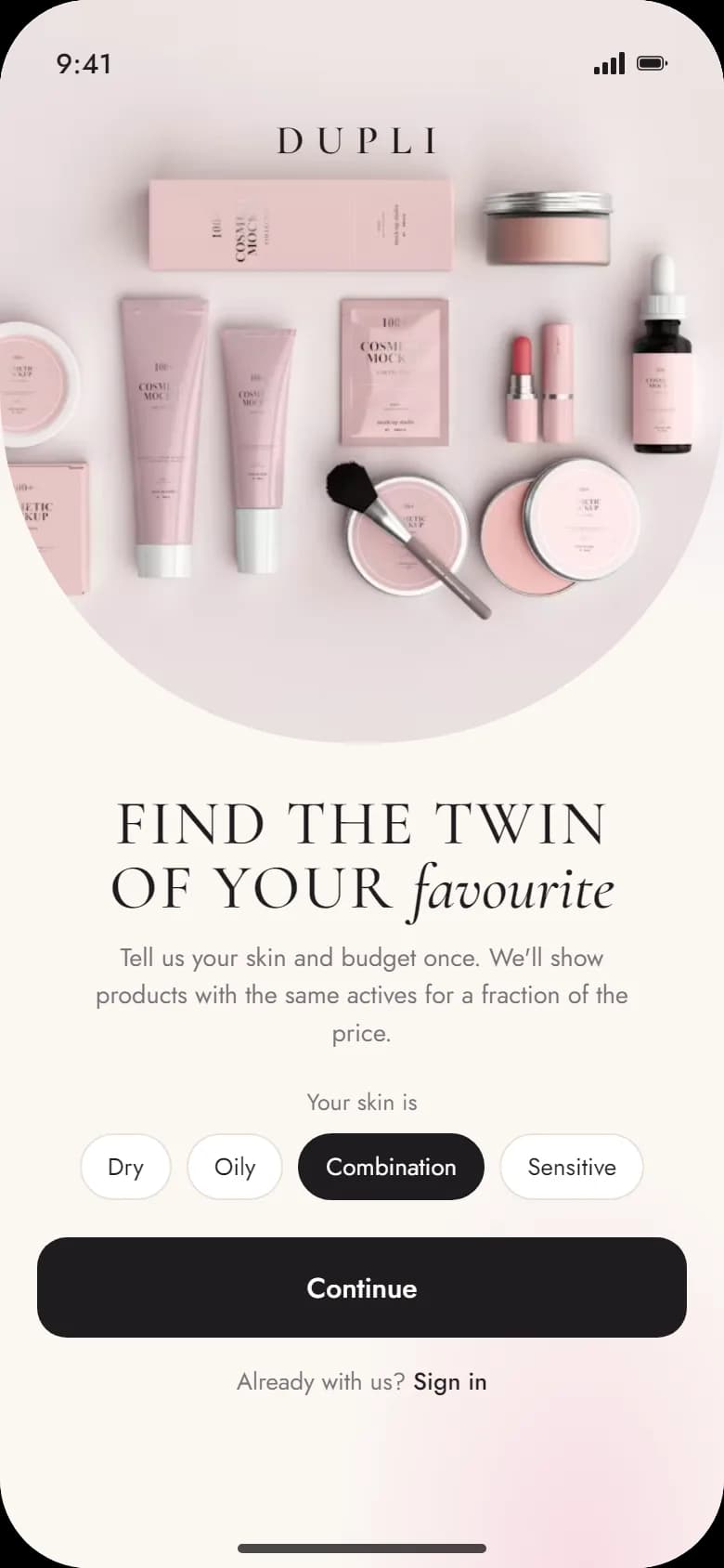 Bienvenue : le quiz de type de peau