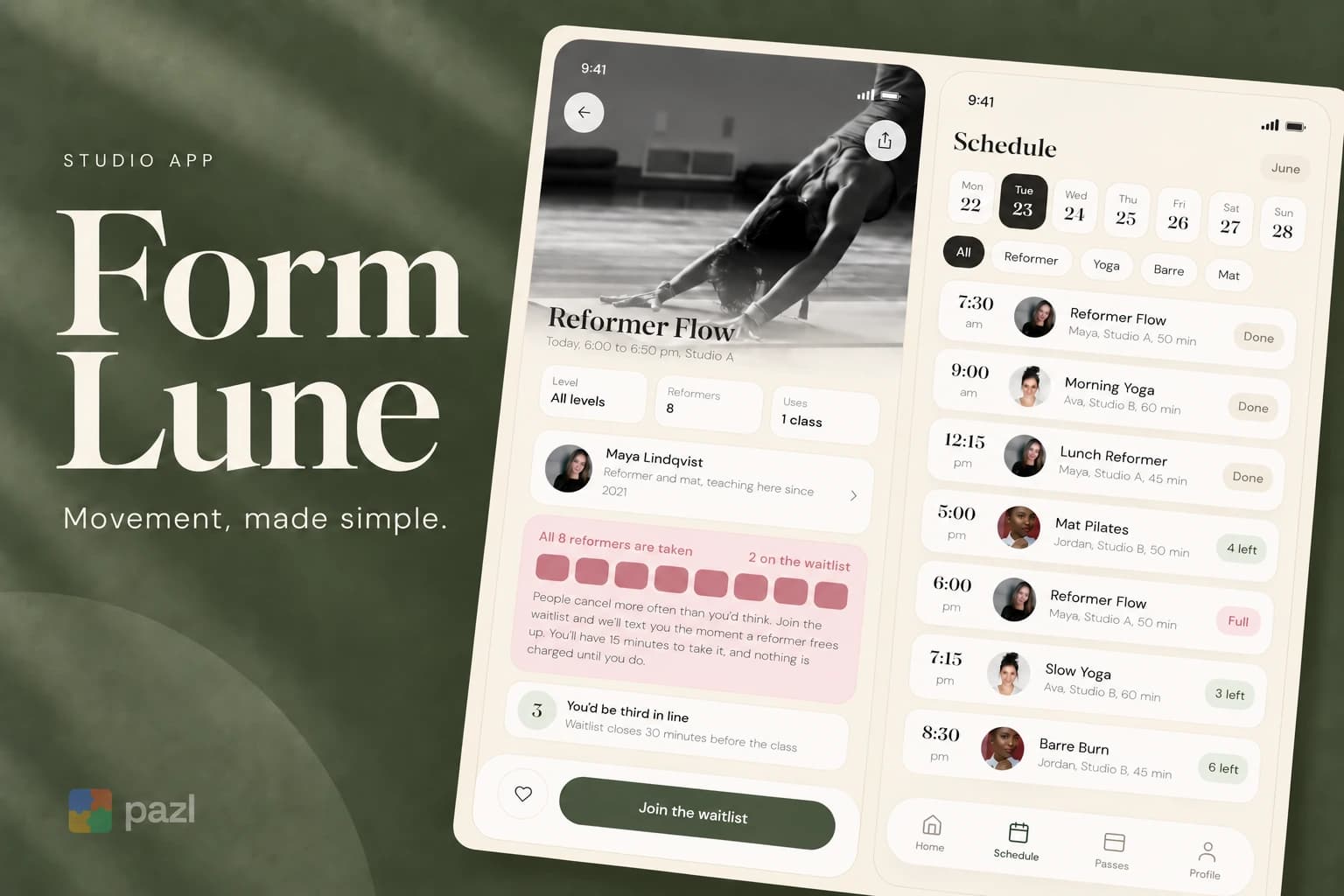 Studio-App mit intelligenter Warteliste