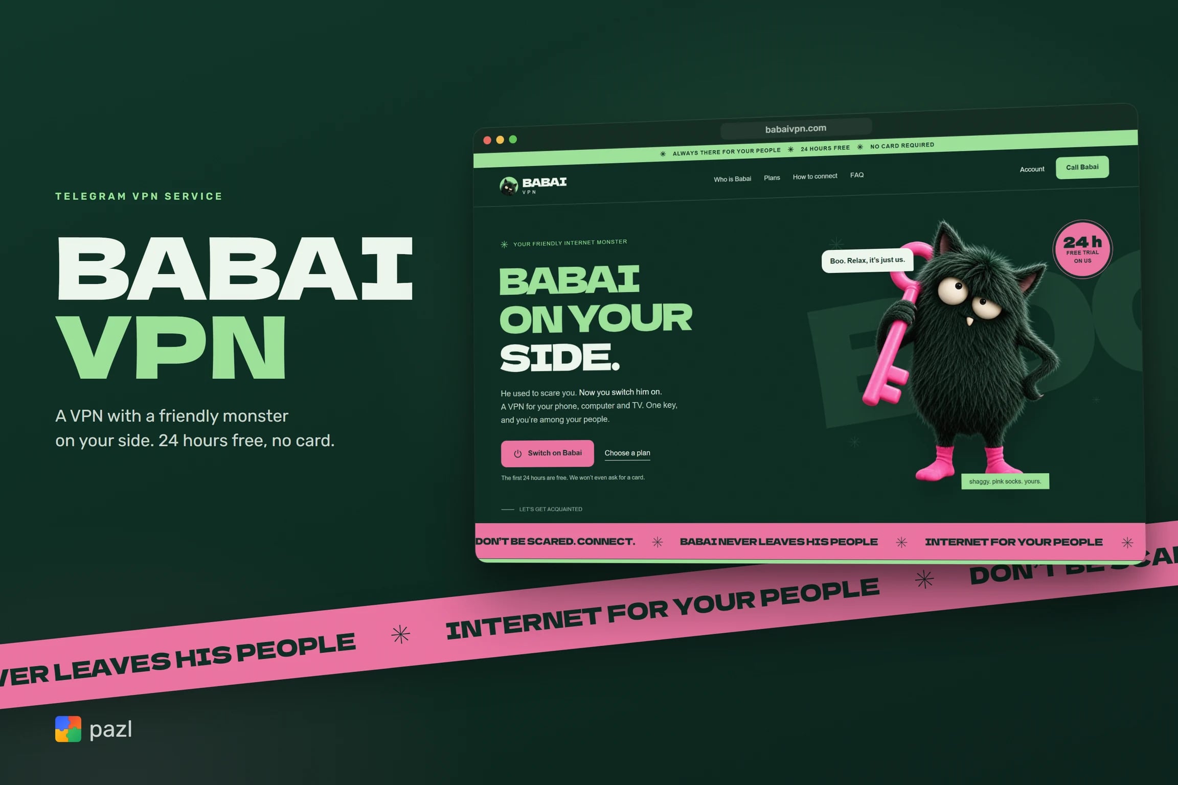 Babai VPN: the website and its mascot
