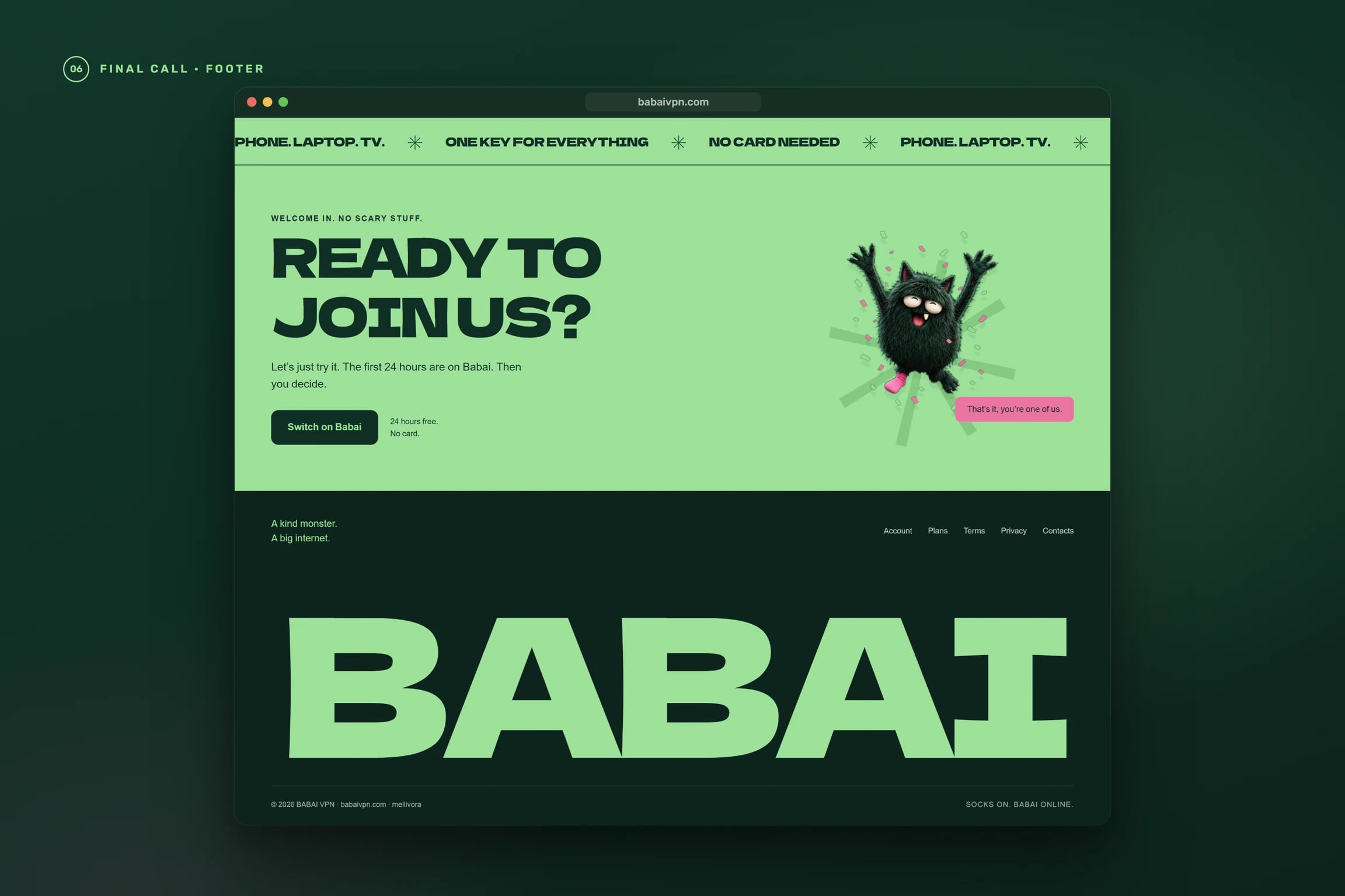 Final screen “Ready to join us?” and the footer